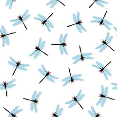 Image showing Dragonflies seamless pattern