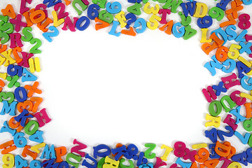 Image showing color plastic letters frame