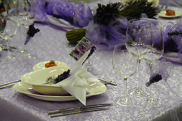 Image showing wedding table with flowers 
