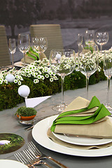 Image showing wedding table with flowers 