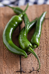 Image showing Green chili peppers