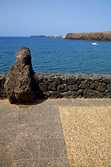 Image showing pavment lanzarote    water yacht boat    summer 