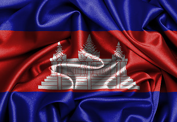 Image showing Satin flag, three dimensional render