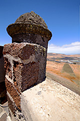 Image showing arrecife  lanzarote  spain the old wall castle  sentry 