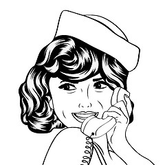 Image showing woman chatting on the phone, pop art illustration