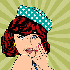 Image showing Pop Art illustration of a sad woman