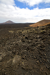 Image showing stone  volcanes lanzarote   volcanic   rock  sky  hill  summer 