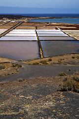 Image showing water coastline salt in  lanzarote stone sky   summer 