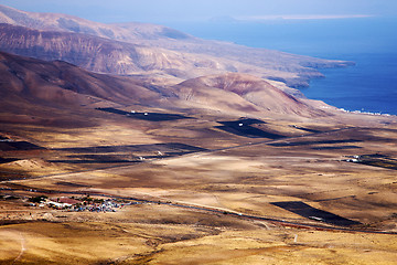 Image showing lanzarote view the top in  spain  