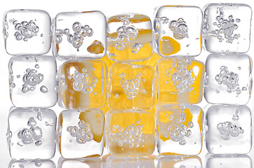 Image showing ice cubes and lemon slice