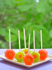 Image showing watermelon lollipop