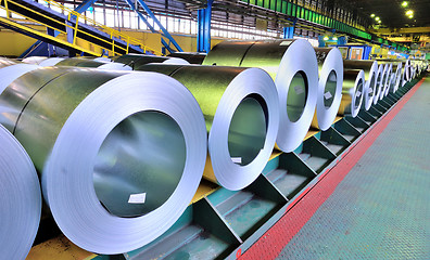 Image showing rolls of steel sheet