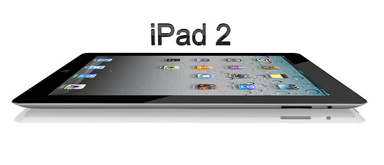 Image showing Apple iPad 2 Wi-Fi 64Gb + 3G Side View