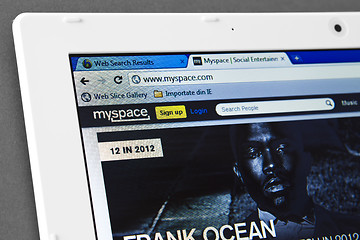 Image showing MySpace web page on the browser