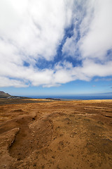 Image showing  bush timanfaya   volcanic and summer  lanzarote spain lagoon