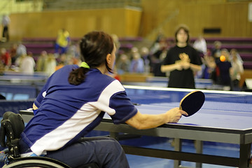 Image showing  Female ping pong player