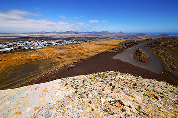Image showing panoramas arrecife  lanzarote  spain the old wall castle  