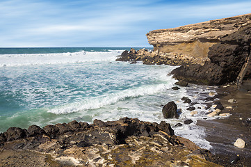 Image showing La Pared beach on Fuerteventura west coast