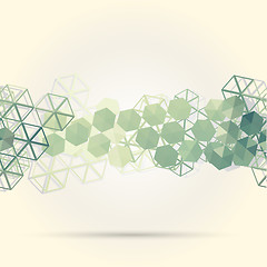 Image showing Abstract background with green hexagons