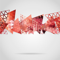 Image showing Abstract background with red triangles