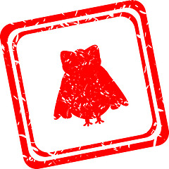 Image showing Red stamp with owl family sign isolated on white