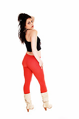 Image showing Girl in red tights.