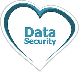 Image showing security concept, data security words on love heart