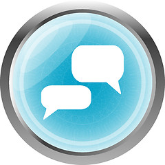 Image showing speech cloud on blue web icon button