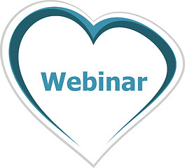 Image showing marketing concept, webinar word on love heart