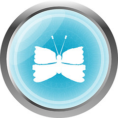 Image showing Butterfly Icon on Internet Button Original Illustration