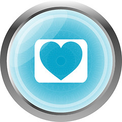 Image showing Valentines day technology icon (button) with heart