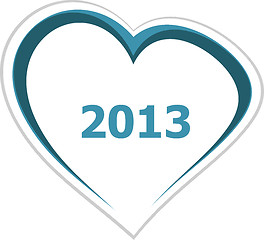 Image showing marketing concept, 2013 on love heart on white