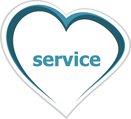 Image showing marketing concept, service word on love heart