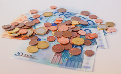 Image showing Euros coins and notes