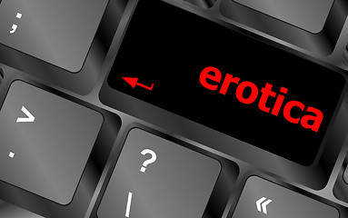 Image showing erotica button on computer pc keyboard key