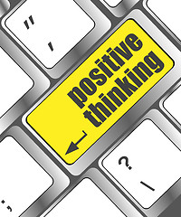 Image showing positive thinking button on keyboard - social concept