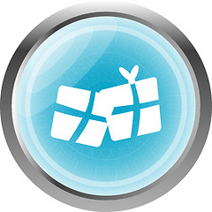 Image showing blue icon with gift boxes set, holiday concept