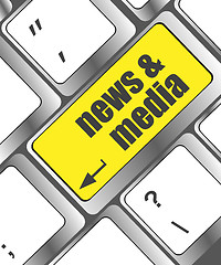 Image showing Computer keyboard with news and media key. business concept