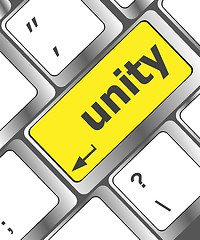 Image showing unity word on computer keyboard pc key