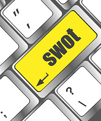 Image showing SWOT word on computer keyboard key button