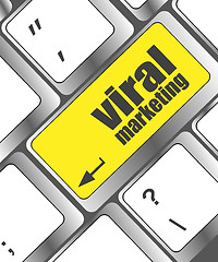 Image showing viral marketing word on computer keyboard key, raster