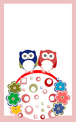 Image showing Owl baby family invitation card for baby boy