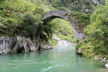 Image showing Roman stone bridge in Asturias