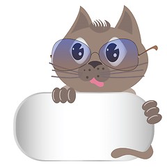 Image showing gray cat with glasses