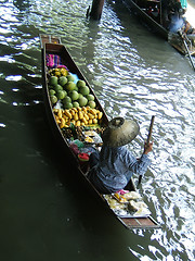 Image showing Floating market in Thailand