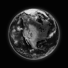 Image showing North America on dark planet Earth