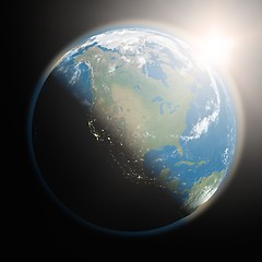 Image showing Sunrise over North America