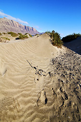 Image showing abstract yellow dune beach   mountain    lanzarote spain 