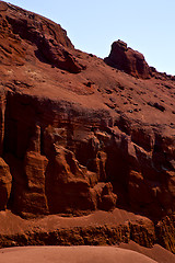 Image showing view from the mountain line   lanzarote spain   