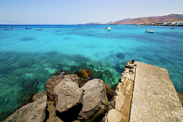 Image showing village rusty metal yacht spain harbor 